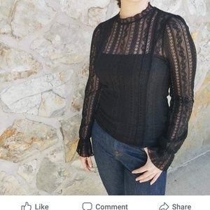 Black lace blouse